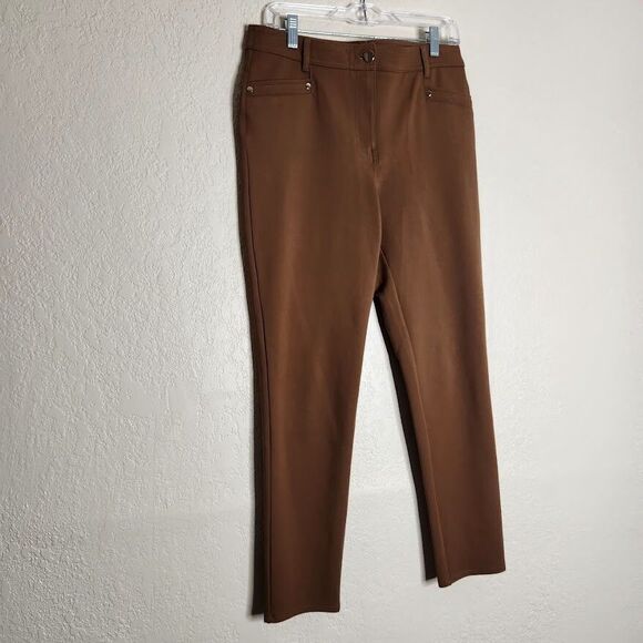So Slimming By Chico's Ankle Pants Women's 0.5 Small Brown Stretch Skinny Leg - Picture 2 of 8